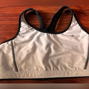 Champion White and Black Racerback Sports Bra-REVERSIBLE